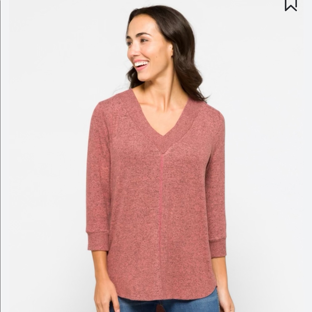 Kaliyah V Neck Brushed knit top. Size M